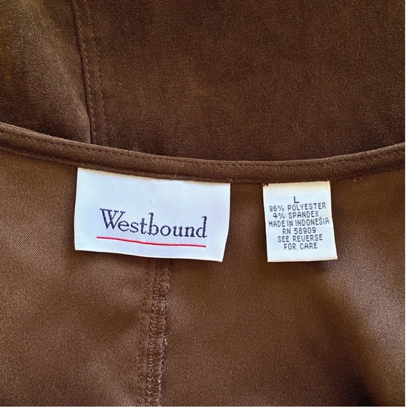 Westbound Womens 90s Brown Maxi Sleeveless Jumper Dress Large Suede Pockets - Picture 6 of 8